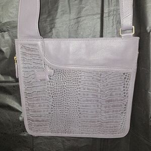 Radley London Textured Light Purple Croc-Embossed Shoulder Bag
